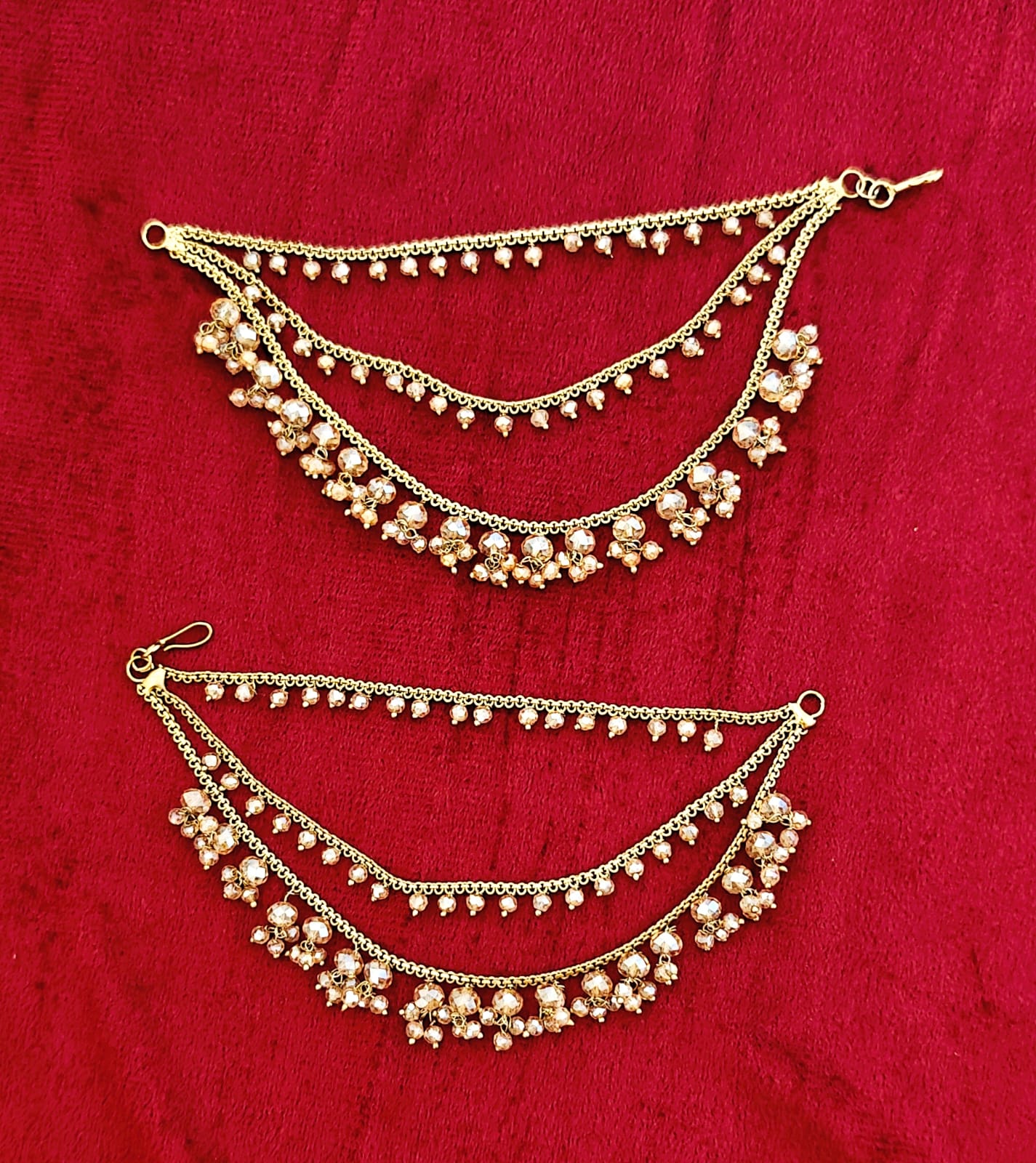Crystal Three-Layered Cluster Ear Saharas (Kaanchain)