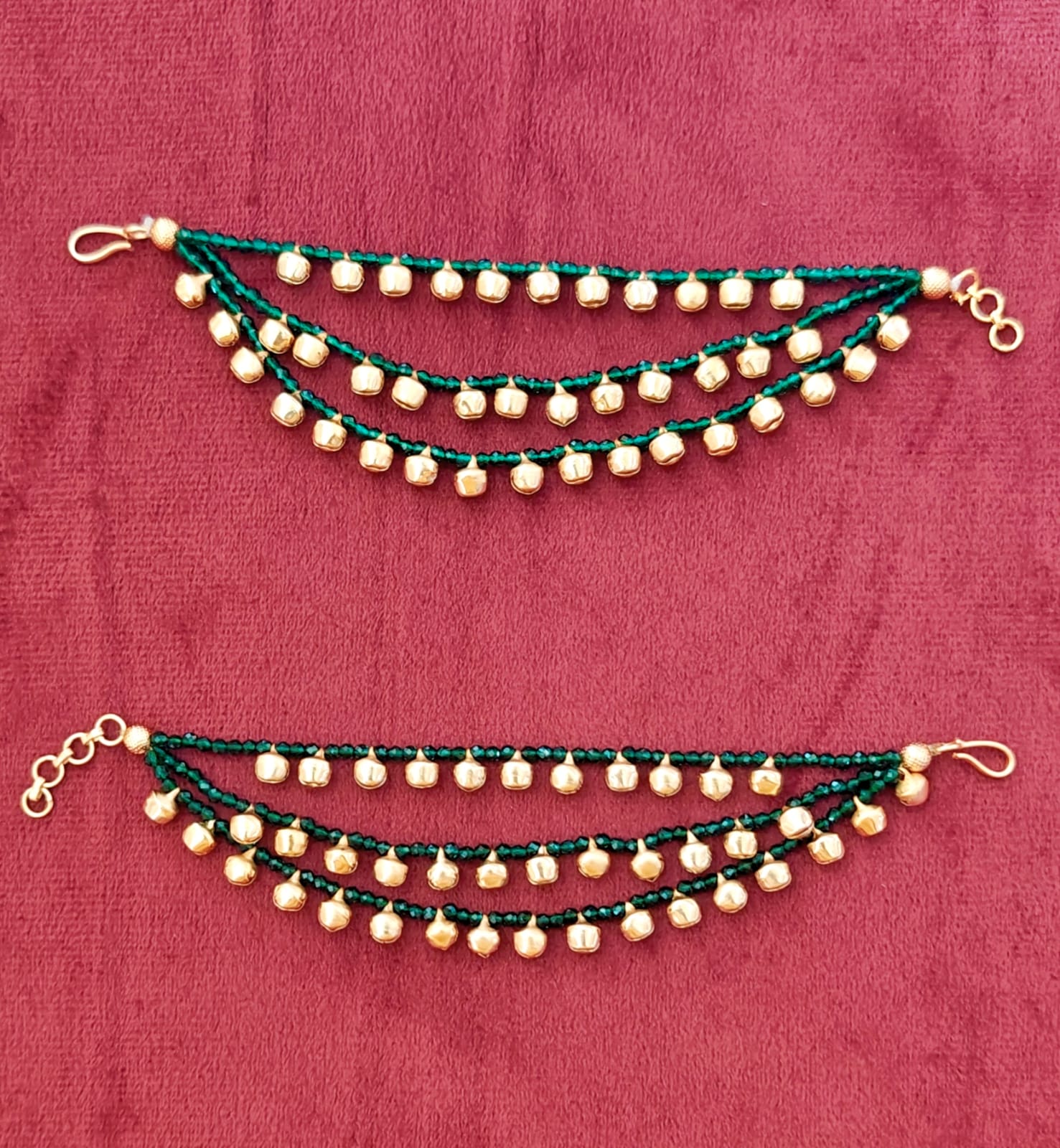 Traditional Three-Layered Bridal Ear Saharas (Kaanchain)
